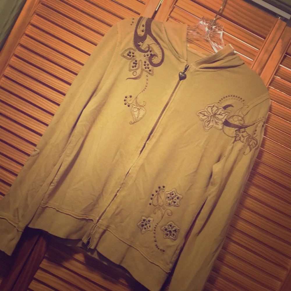 VERTIGO PARIS Embroidered Zip Up Hoodie Small